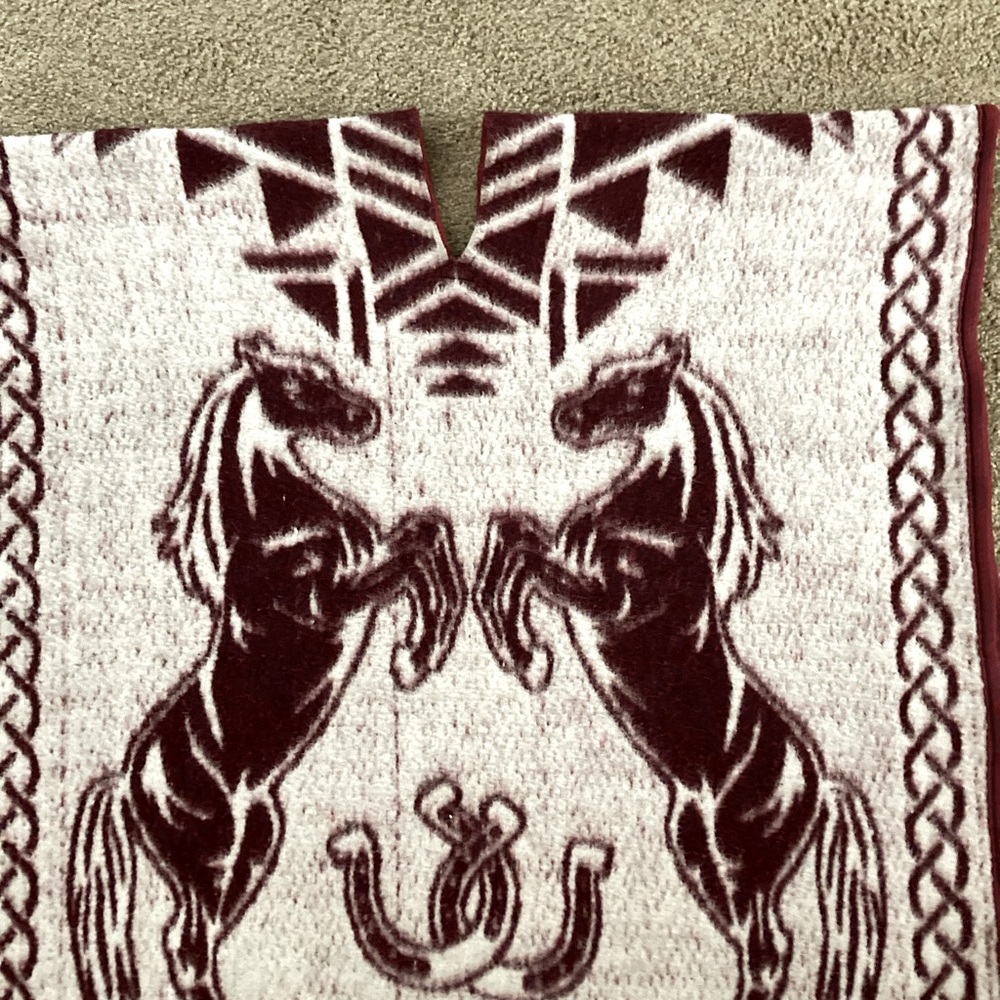 Authentic Mexican Poncho. This is beautiful and warm when the weather is cool.